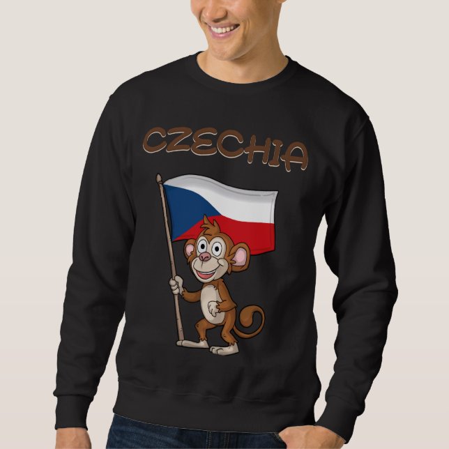 Czech Republic Fan Czech Republic Monkey Sweatshirt (Front)