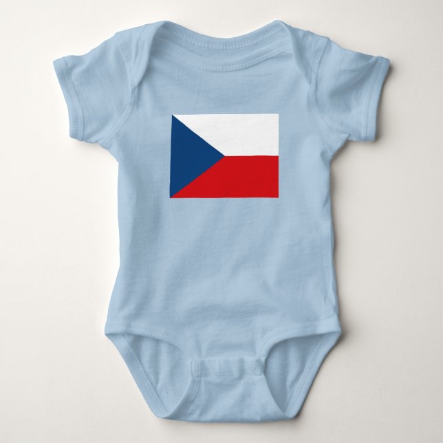 Czech Republic Flag Baby Bodysuit (Front)