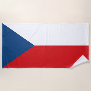 Czech Republic Flag Beach Towel