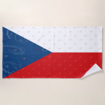 Czech Republic Flag Beach Towel