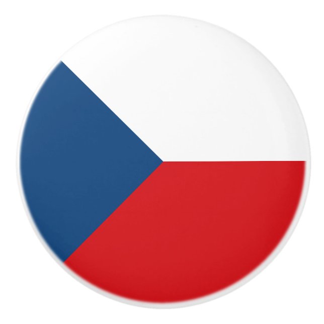 Czech Republic Flag Ceramic Knob (Front)