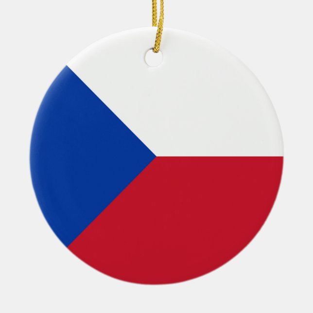 Czech Republic flag Ceramic Tree Decoration (Front)