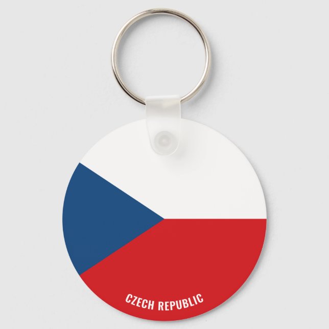 Czech Republic Flag Charming Patriotic Key Ring (Front)