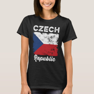 Czech Republic Flag Distressed Men Women Kids Cz T-Shirt