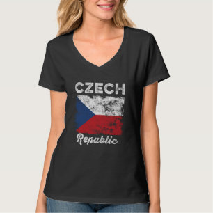 Czech Republic Flag Distressed Men Women Kids Czec T-Shirt