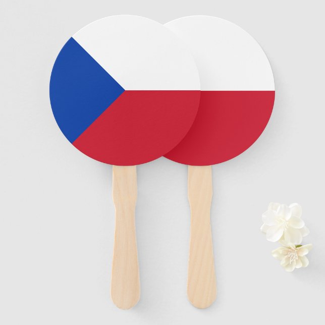 Czech Republic flag Hand Fan (Front and Back)