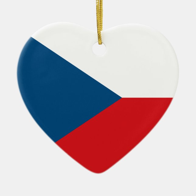 Czech Republic Flag Heart Ornament (Front)
