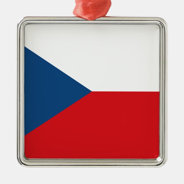 Czech Republic Flag Metal Tree Decoration (Front)