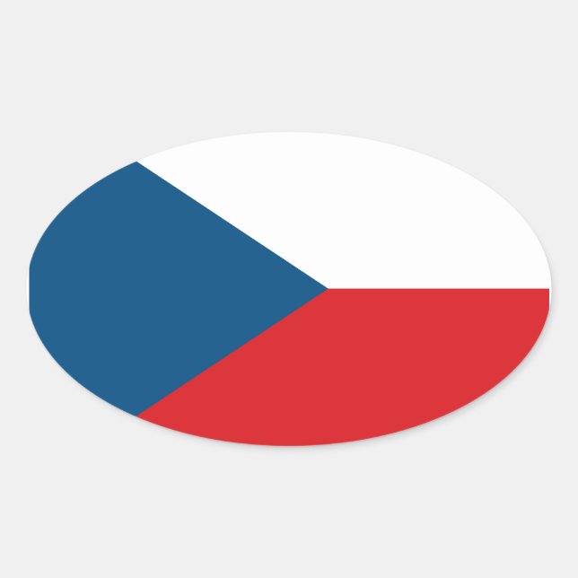Czech Republic Flag Oval Sticker (Front)
