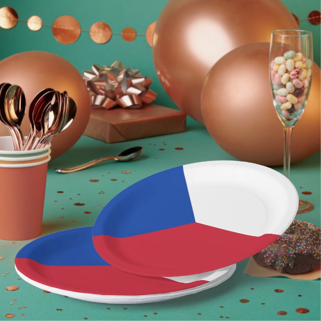 Czech Republic flag Paper Plate (Multi)