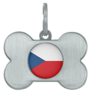 Czech Republic Flag Pet Name Tag