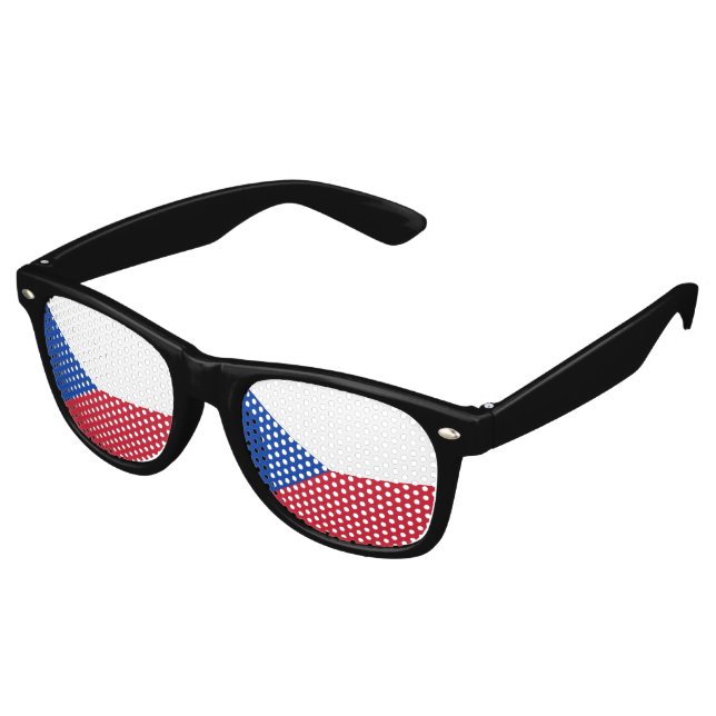 Czech Republic flag Retro Sunglasses (Angled)