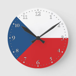 Czech Republic Flag Round Clock