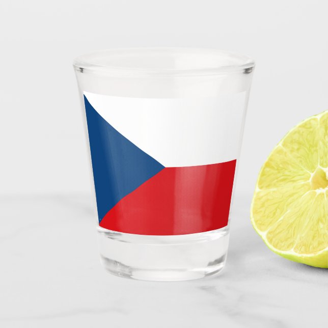 Czech Republic Flag Shot Glass (Front)