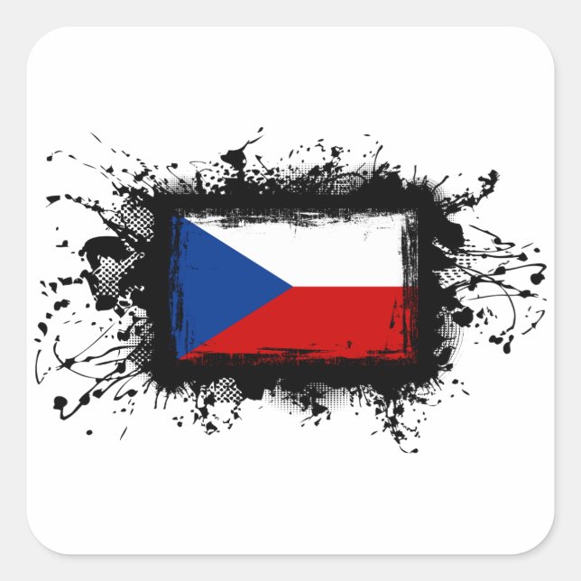Czech Republic Flag Square Sticker (Front)