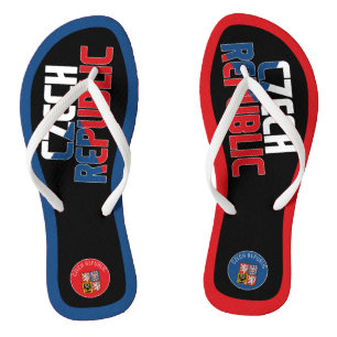 Czech Republic Flag Superb Patriotic Jandals