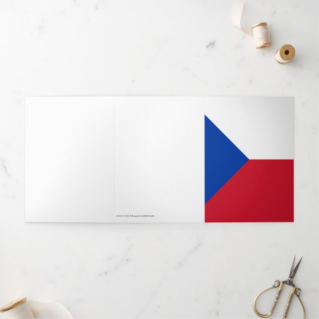 Czech Republic flag Tri-Fold Card (Outside)