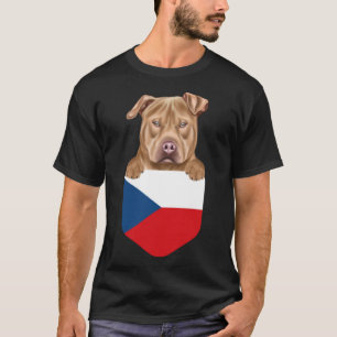 Czech Republic Flag Usa Staffordshire Terrier Dog  T-Shirt