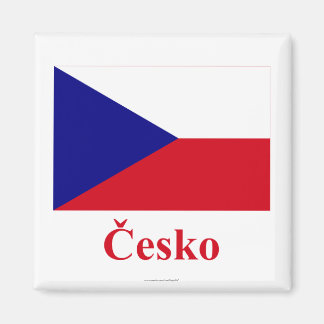 Czech Republic Flag with Name in Czech Magnet
