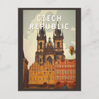 Czech Republic Illustration Travel Art Vintage