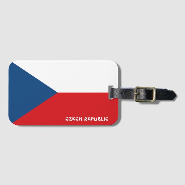 Czech Republic National Flag Patriotic Luggage Tag (Front Horizontal)