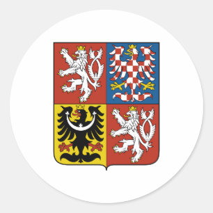 Czech Republic Official Coat Of Arms Heraldry Classic Round Sticker