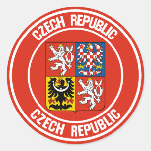 Czech Republic Round Emblem Classic Round Sticker