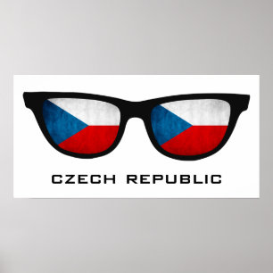Czech Republic Shades custom text & colour poster