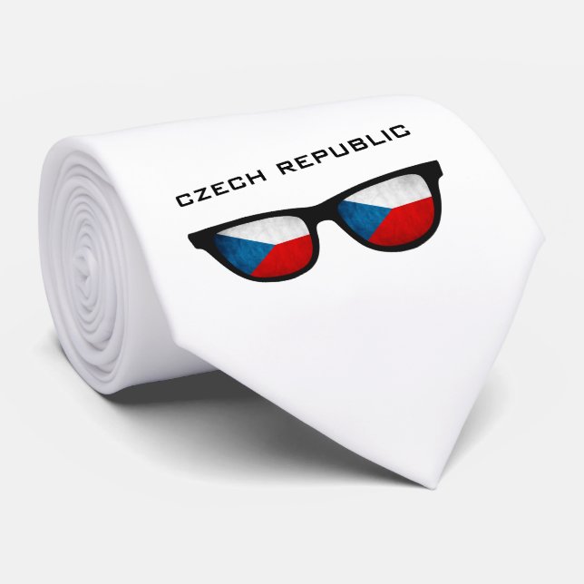 Czech Republic Shades custom text & colour tie (Rolled)