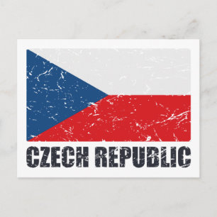 Czech Republic Vintage Flag Postcard