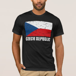 Czech Republic Vintage Flag T-Shirt