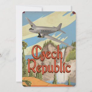 Czech Republic Vintage Travel Poster Invitation
