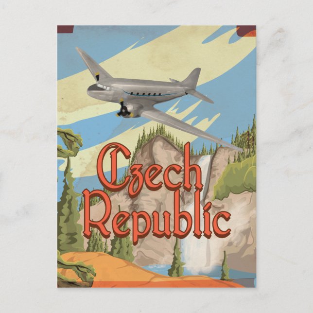 Czech Republic Vintage Travel Poster Postcard (Front)