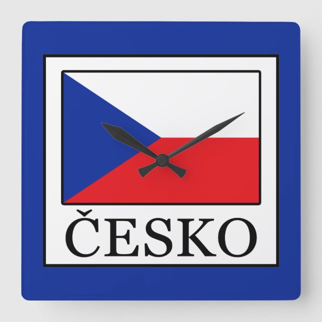 Czech Square Wall Clock (Front)