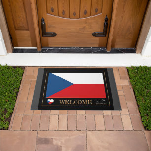 Czechia & Czech Flag house mats/sports Welcome Doormat