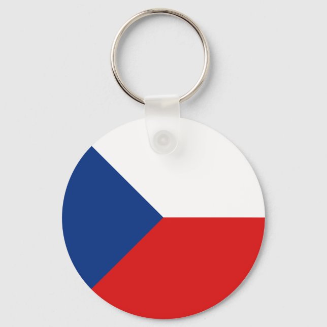 Czechia Fisheye Flag Keychain (Front)