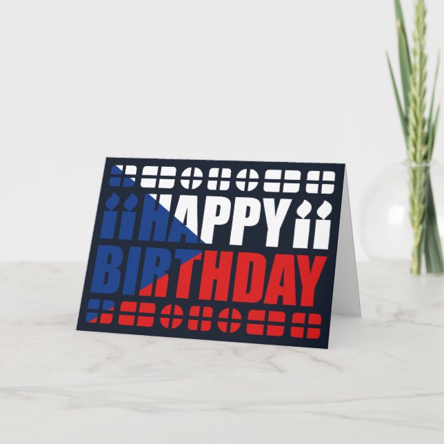 Czechia Flag Birthday Card (Front)