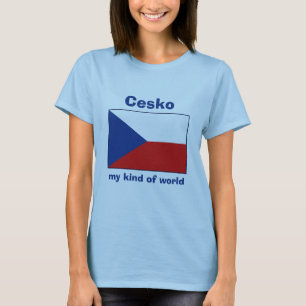 Czechia Flag + Map + Text T-Shirt