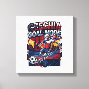 Czechia Goal Mode Skeleton Striker Nations Streetw Canvas Print