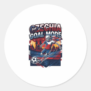 Czechia Goal Mode Skeleton Striker Nations Streetw Classic Round Sticker