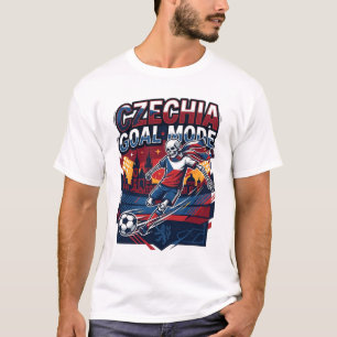 Czechia Goal Mode Skeleton Striker Nations Streetw T-Shirt