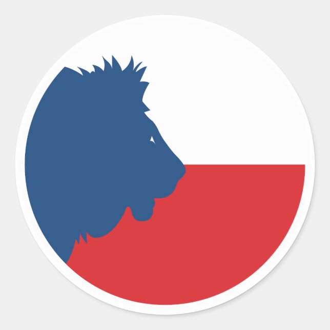 Czechia Lion Czech National Animal Flag Classic Round Sticker (Front)