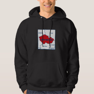 Czechia Map in flag colours. names of Surrounding Hoodie