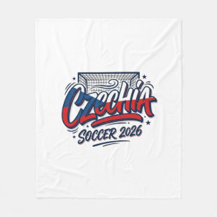 Czechia Soccer 2026 Soccer Bold Country Typography Fleece Blanket