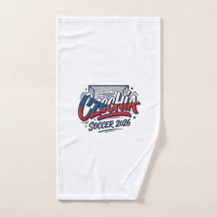 Czechia Soccer 2026 Soccer Bold Country Typography Hand Towel