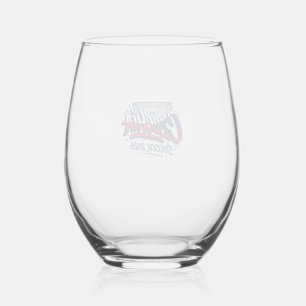 Czechia Soccer 2026 Soccer Bold Country Typography Stemless Wine Glass