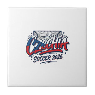 Czechia Soccer 2026 Soccer Bold Country Typography Tile