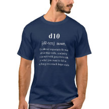 d10 Funny Dice Definition With White Text Gaming