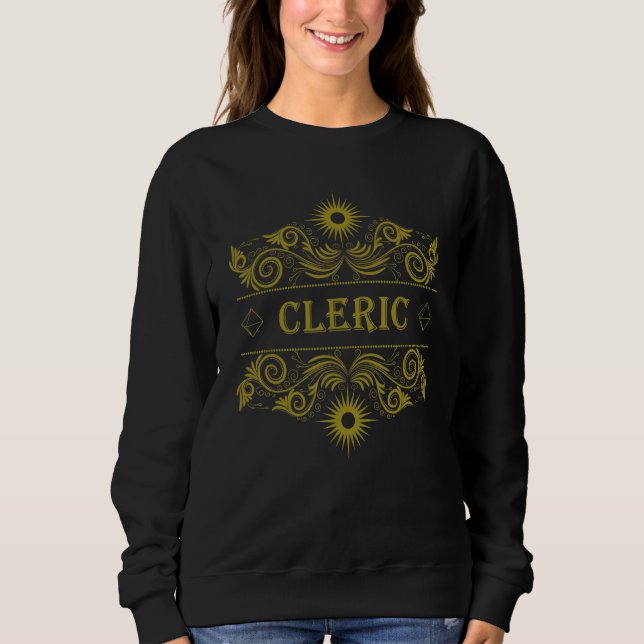 D20 Dice Cleric RPG Class Tabletop Roleplaying Sweatshirt (Front)