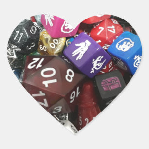 d20 dice heart sticker